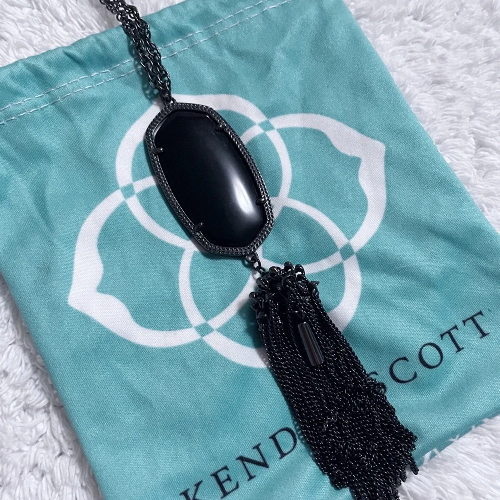 Kendra Scott Black Tassel Pendant Necklace
